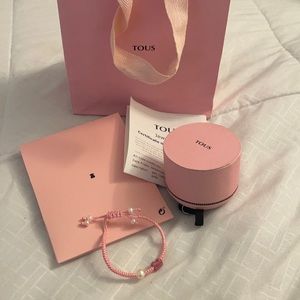 TOUS Baby Tibet bracelet in rhodonite and pearls